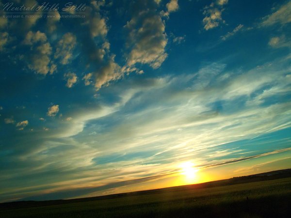 Sunset, Aug 09, 2010: Looking west from Esther, AB