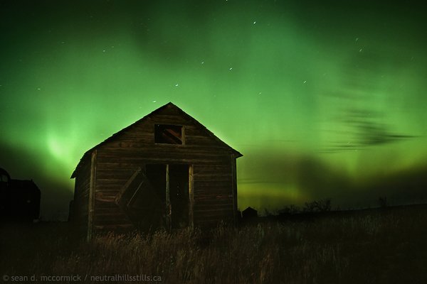 Northern Lights Over The Old Grainery, Dec 30, 2002