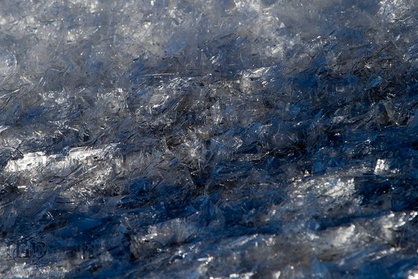 Closeup of Ice Crystals On Slough Surface