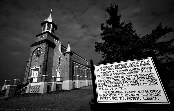 St. Norbert's Church with signage