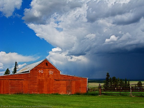 Coulton Ranch: Barn w/brands visible
