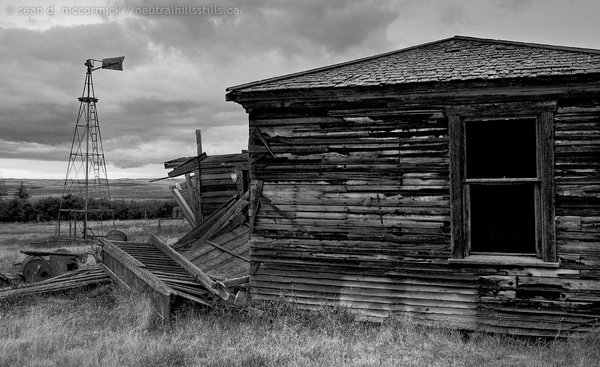 Old Homestead and Windmill North of Compeer AB