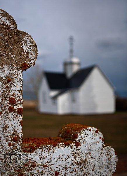 Senkiw Ukranian Church viewed through elbow of cross