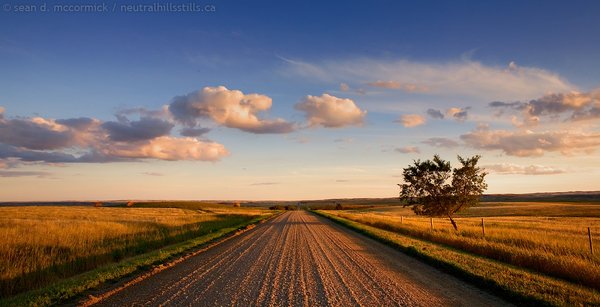 We're on the road to nowhere: Back road north of Esther AB