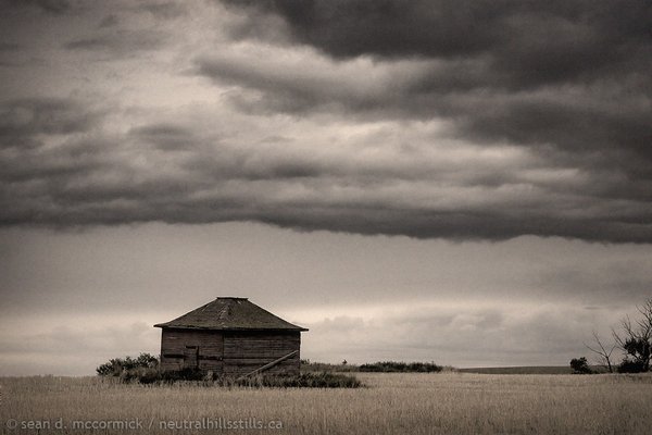 Faded red shed north of Compeer