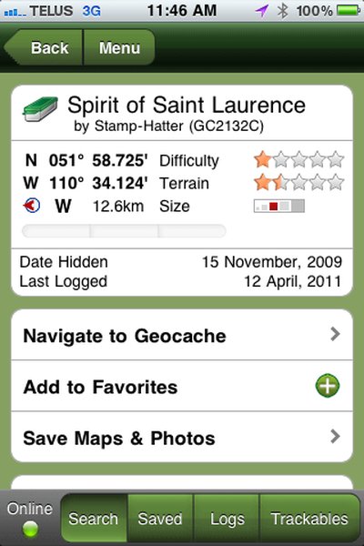 Geocaching GC2132C: Info on "Spirit of St. Laurence"