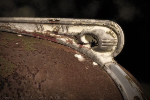 Classic Dodge truck ornament with peeling paint