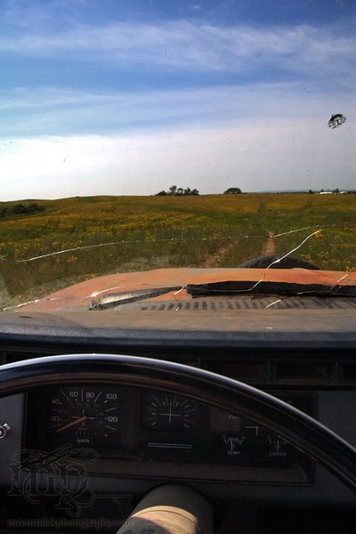 Sitting in the jiffy truck, waiting for John