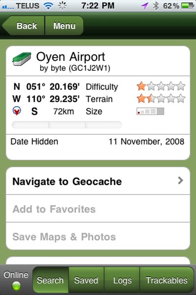 Geocaching GC1J2W1: Info on "Oyen Airport"