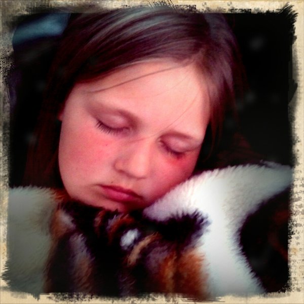 Ash crashed after a tough day at school