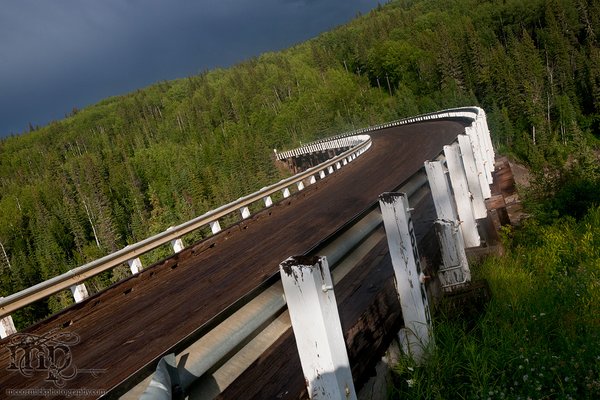 Kiskatenaw Curved Wooden Bridge, Alaska Highway [1 of 3]