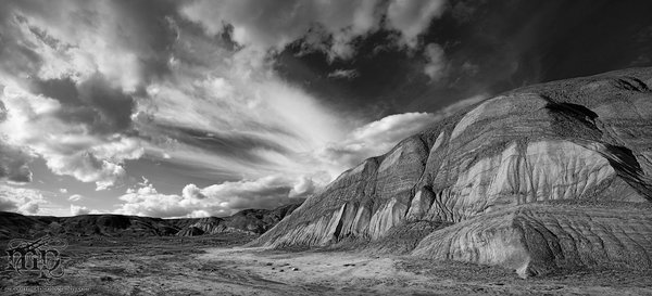 Monitor Mud Buttes 2011: Coming 'round the corner [B&W]