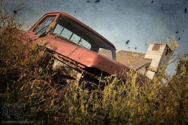 Altario Catholic Church and Old Truck