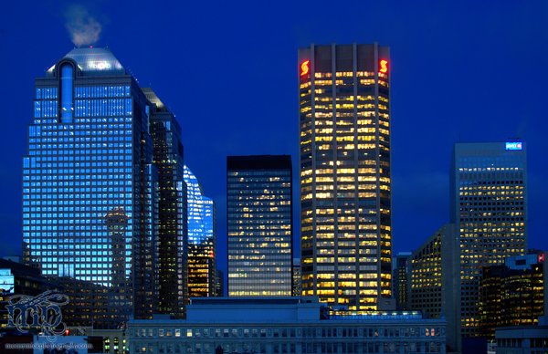 The Calgary Tower Reflected in Banker's Hall Before Sunrise [1 of 4]