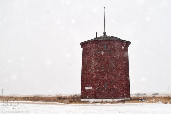 Snowstorm, Feb 25, 2012: New Brigden Water Tower