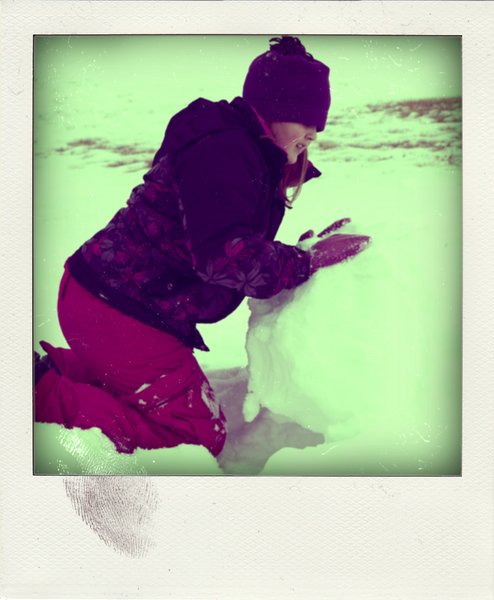 Ash rolling out base of snowman