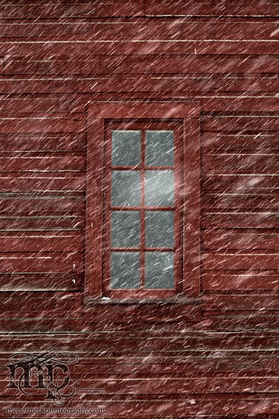 New Brigden Water Tower in Snow, Window Closeup