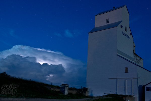 2012-07-27: Lightning behind the elevator