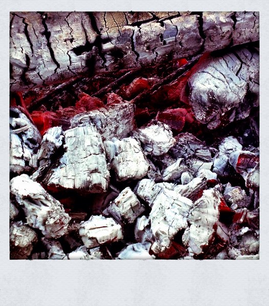 Burning down to coals