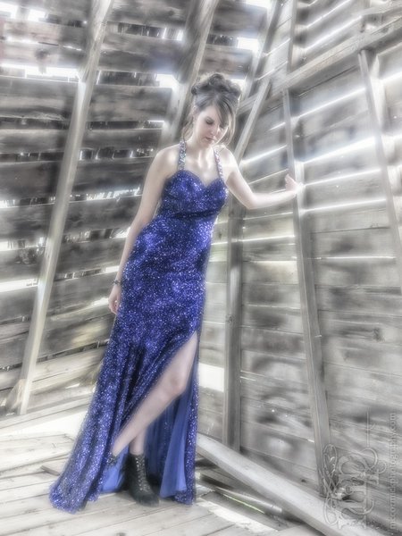 Tegan in the barn where the walls are now the floor.