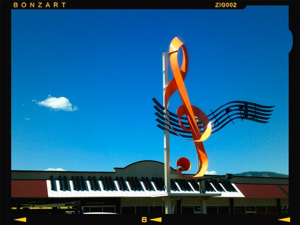 Hitting all the right notes, Downtown, Salmon Arm, BC, 2024-07-12
