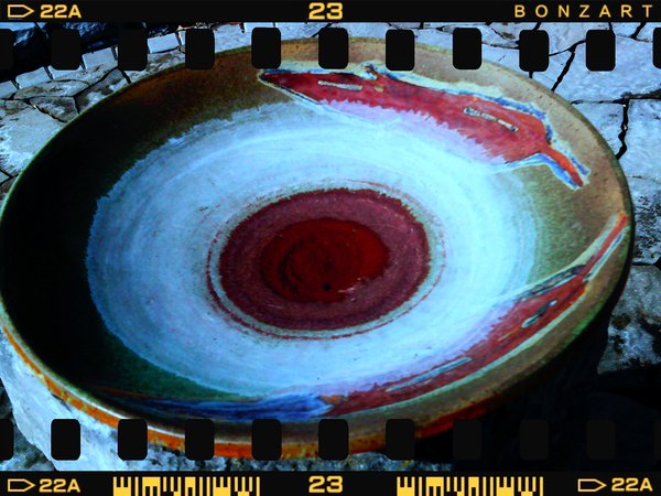 Bowl in Healing Garden, Municipal Building, Strathmore, Alberta, 2024-03-15