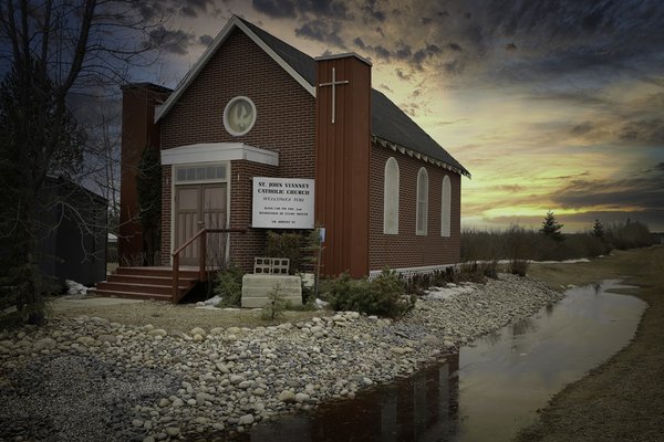 St. John Vianny Catholic Church, Fort Assiniboine, Alberta (Landscape)
