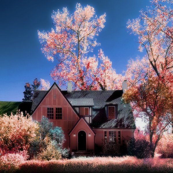 Funky Older Home in Faux Coloured Infrared