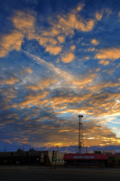 Sunset over The Prairie Chef, Barrhead, Alberta, 2020-09-22