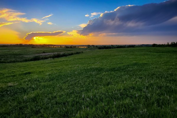 Prairie Sunset Northwest of Strathmore, Alberta, June 14, 2021