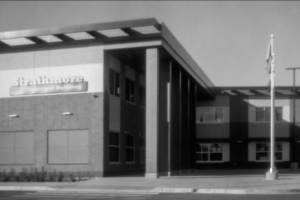 Pinhole Image, Municipal Building, Strathmore, Alberta, June 21, 2021