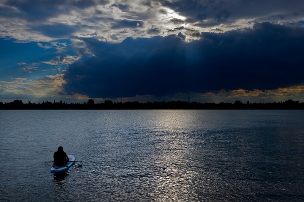 Paddle Boarder, Chestermere Lake, Chestermere, Alberta, June 23, 2021