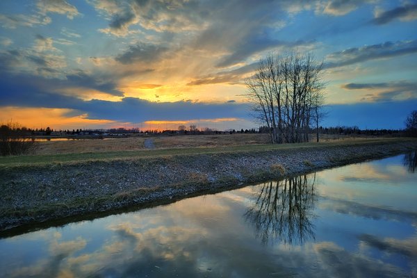 Sunset, Canal Near Tom Sadler Bridge, 1 of 2, 2022-04-28
