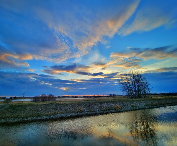 Canal by Tom Sadler Bridge, HDR, Sunset, 2022-03-01, Landscape