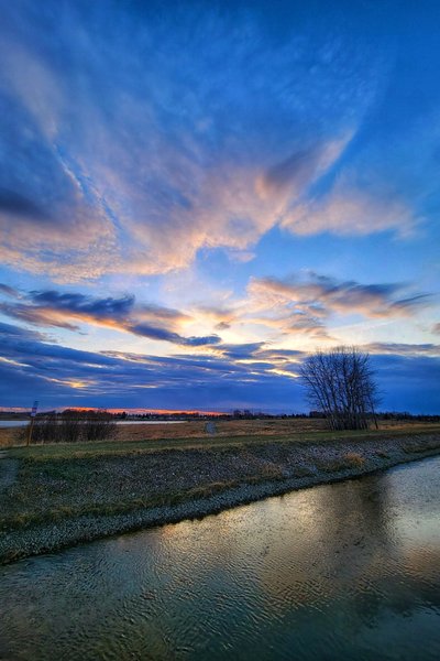 Canal by Tom Sadler Bridge, HDR, Sunset, 2022-03-01, Portrait