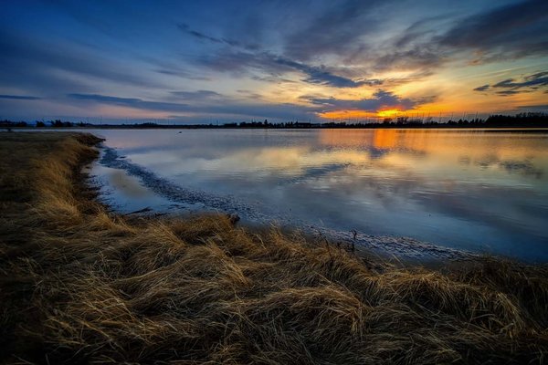 Gray's Pond, Sunset, Portrait. Left Shore, HDR Composite, 2022-05-02 - Luminar-DeNoiseAI-clear