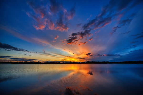 Gray's Pond, Sunset, HDR Composite, Landscape, Sun Below Horizon, 2022-05-13
