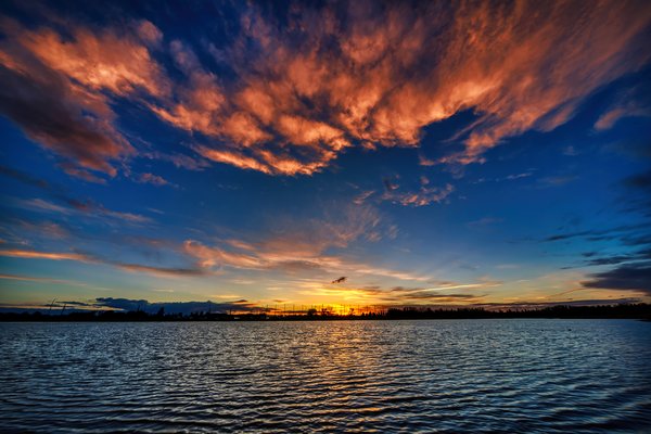 Gray's Pond, Sunset, HDR Composite, Landscape, Sun Below Horizon, 2022-05-16