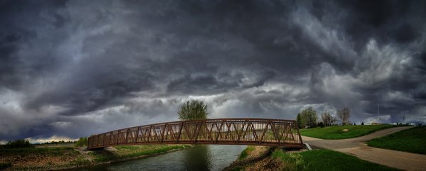 Tom Sadler Bridge, Storm Coming, Stitched Panorama, 2022-05-18