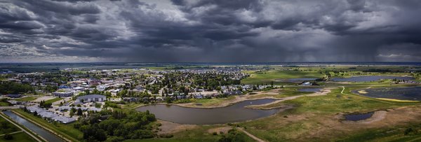 Incoming Storm, Looking West Over the Ponds,, Strathmore, AB, 2022-06-11