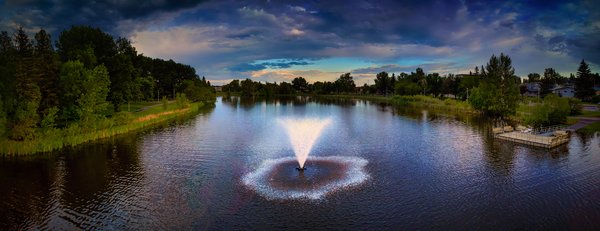Kinsmen Lake Looking South, Panoramic, Strathmore, AB, 2022-06-18