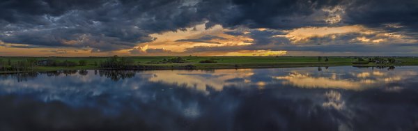 Working A Sunset North of Strathmore, Wheatland County, AB, 2022-06-18