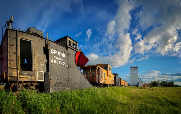 Retired CP Rail Snow Plough Unit, Mossleigh, AB, 2022-06-19
