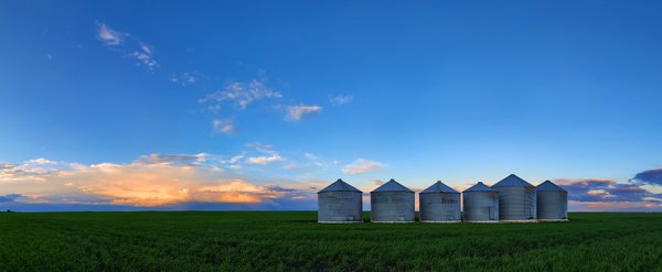 Bins at Dusk, Wheatland County, AB, 2022-06-19