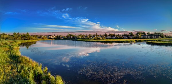 Dusk Approaching, South Pond, Gray's Park,, Strathmore, AB, 2022-008-05
