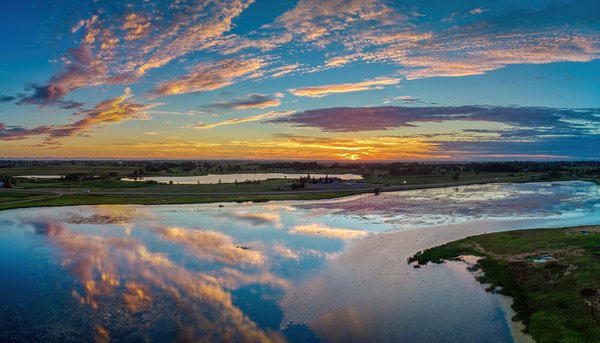 Sunset Over North Pond, Gray's Park,, Strathmore, AB, 2022-008-06