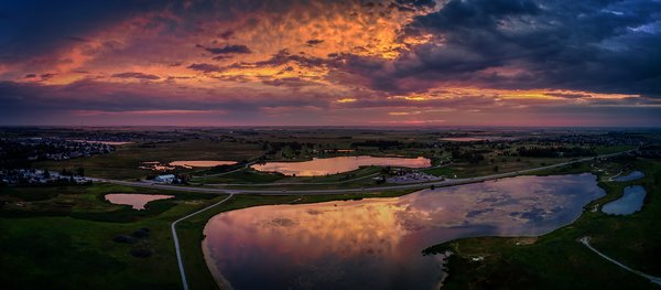 Sunset over Golf Course, Strathmore, AB, 2022-08-10