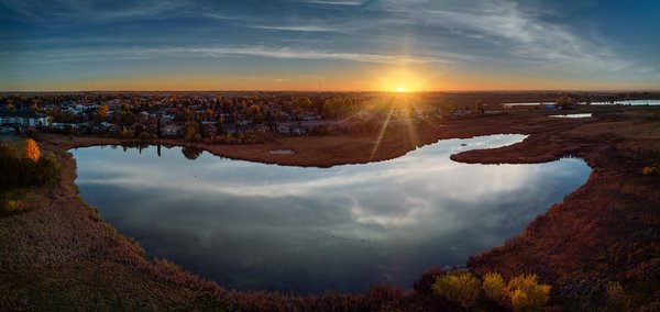 Sun Tipping the Horizon, Gray Park, Strathmore, AB, 2022-10-16