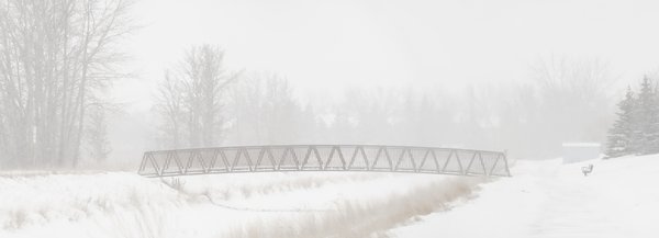 Tom Sadler Bridge in December Snowfall, Strathmore, AB, 2022-12-06
