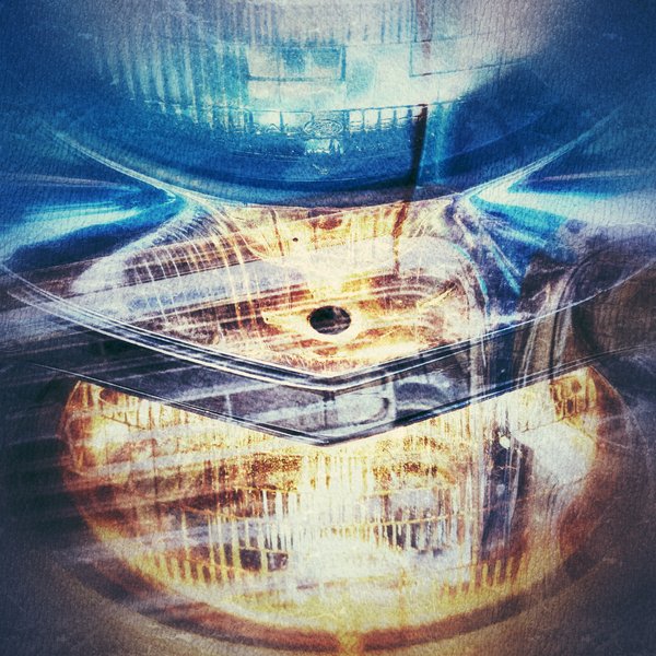 Cadillac, Twin Headlights, Double Exposure, Spruce Grove, Alberta, 2023-04-22
